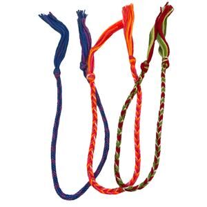 Friendship Bracelets Set Of 3 Handmade Blue Purple Neon Orange Red